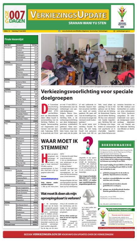 Verkiezingskrant 2025 editie 14